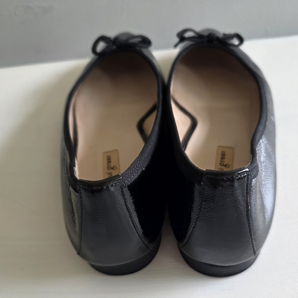 Paul Green Black Patent Leather Ballet Flats Bow Pointed Toe Women’s Size 8 - Picture 7 of 15